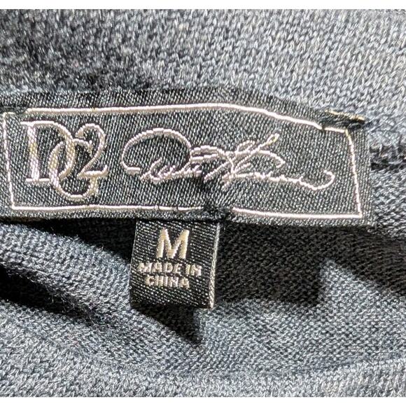 DG2 By Diane Gilman Womens Long Sleeve Gray Top Sz M Twist Front Detail - Picture 4 of 4